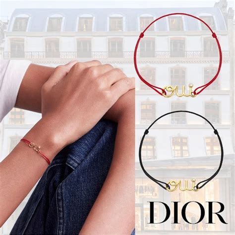 dior oui armband|Oui Bracelet Pink Gold, Diamond and Black Cord .